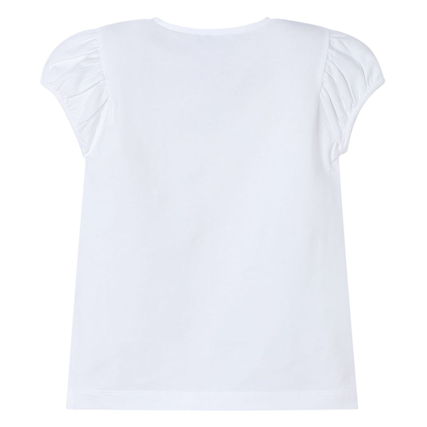 Girls White Puff-Sleeve T-Shirt, 2, hi-res image number null