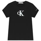 Girls Black Logo T-Shirt, 1, hi-res