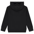 Boys Black Logo Hooded Top, 1, hi-res
