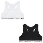 Girls Black & White Logo Bra Tops (2-Pack), 1, hi-res