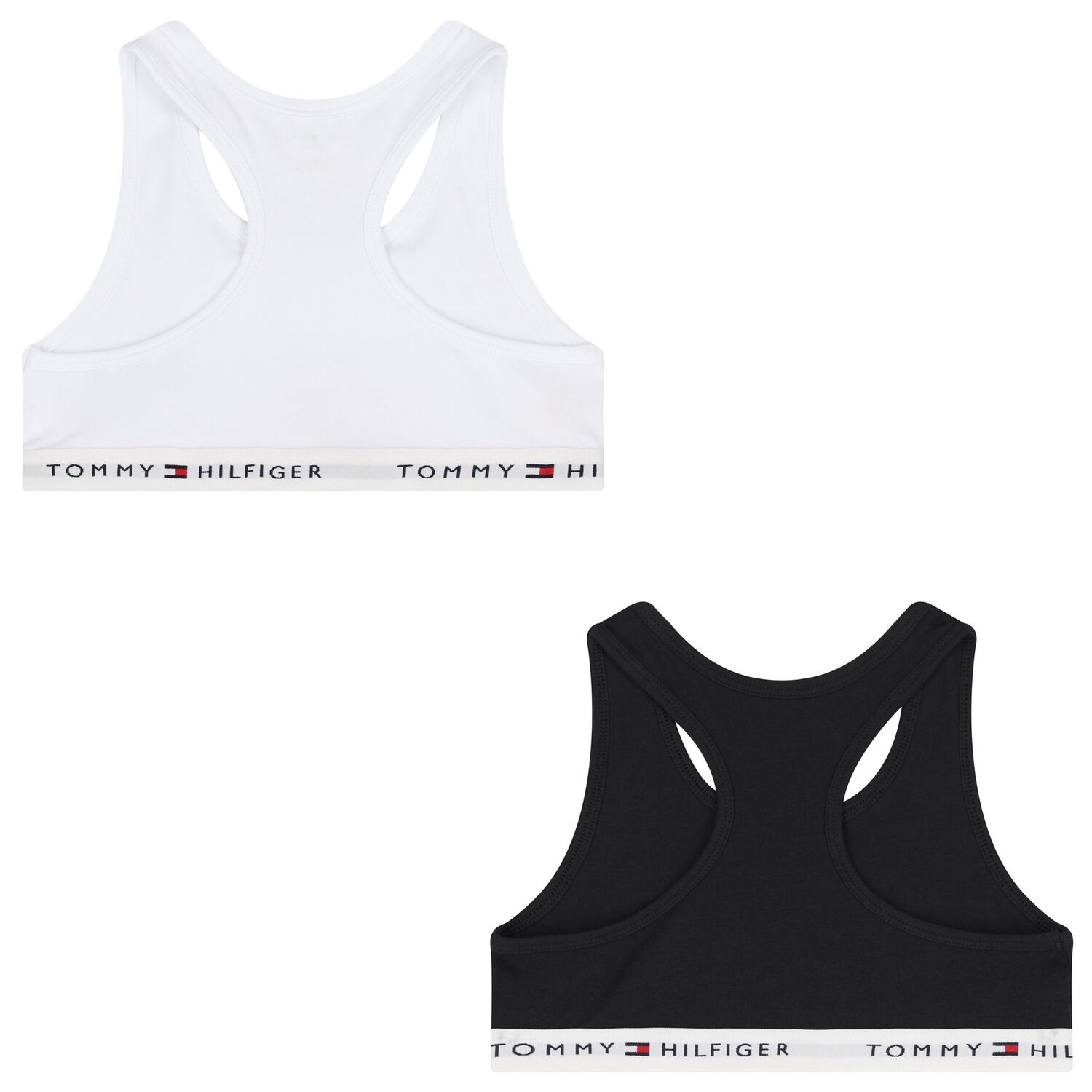 Girls Black & White Logo Bra Tops (2-Pack), 1, hi-res