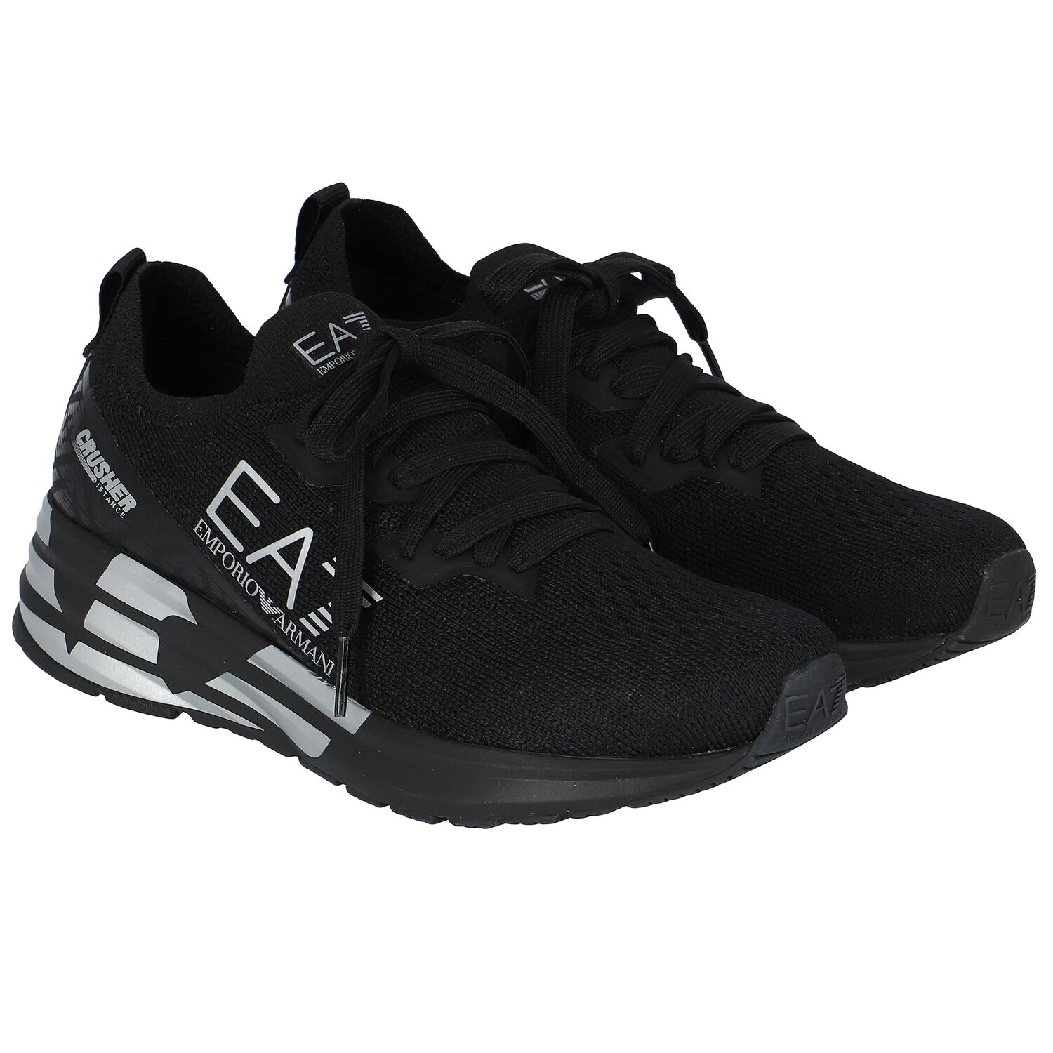Black Logo Trainers, 1, hi-res