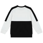 Boys White & Black Logo Sweatshirt, 1, hi-res