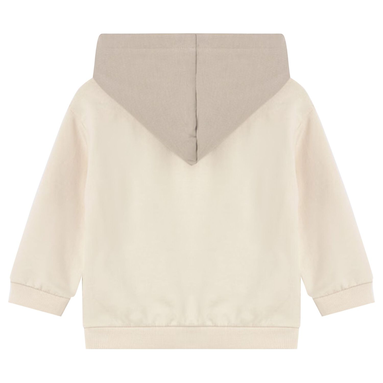 Younger Boys Ivory Fox Hooded Zip Up Top, 2, hi-res