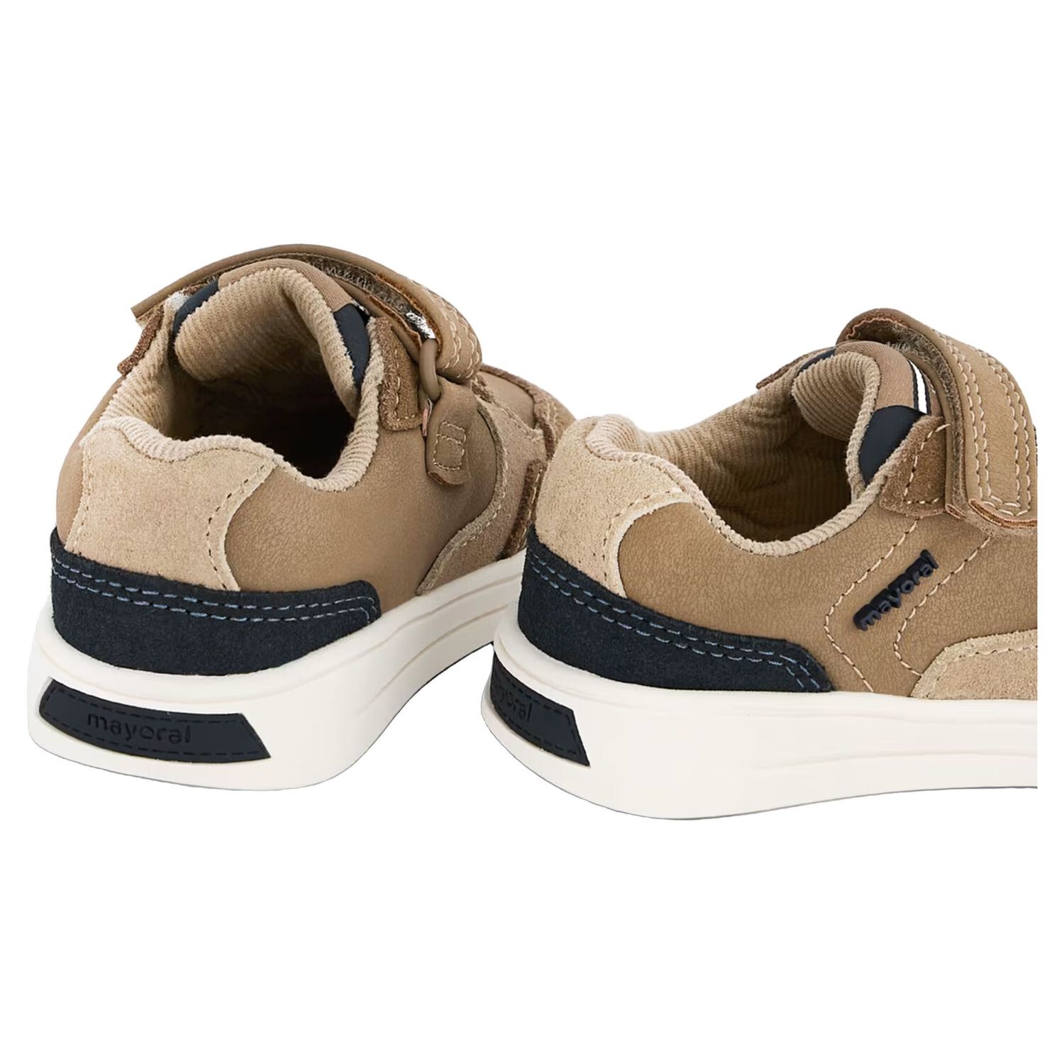 Younger Boys Beige Leather Trainers, 1, hi-res