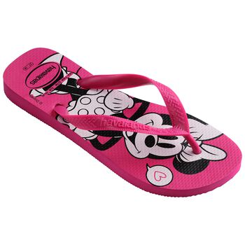 Girls Pink Disney Logo Flip Flops