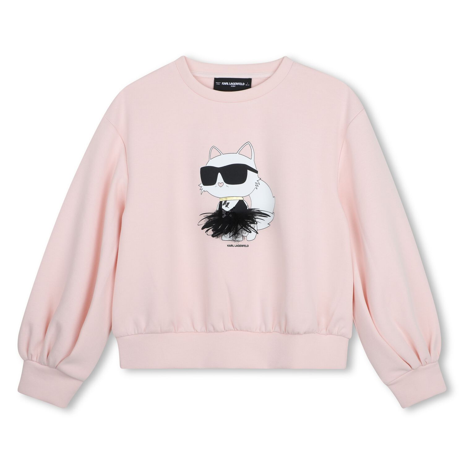 Girls Pink Choupette Logo Sweatshirt, 1, hi-res