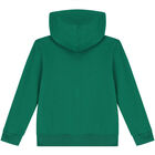 Boys Green Logo Zip Up Top, 1, hi-res