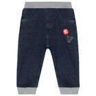 Baby Boys White & Blue Trousers Set, 1, hi-res