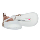 Baby Girls White & Gold Pre Walker Shoes, 1, hi-res