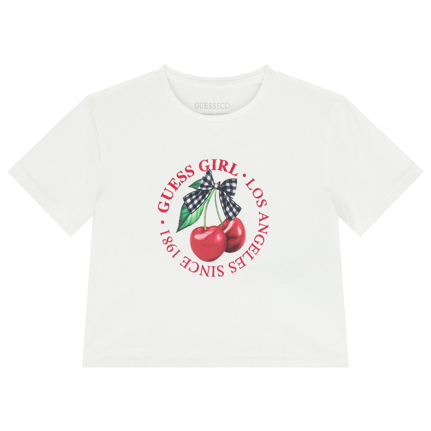 Girls White Cherry Logo T-Shirt, 2, hi-res