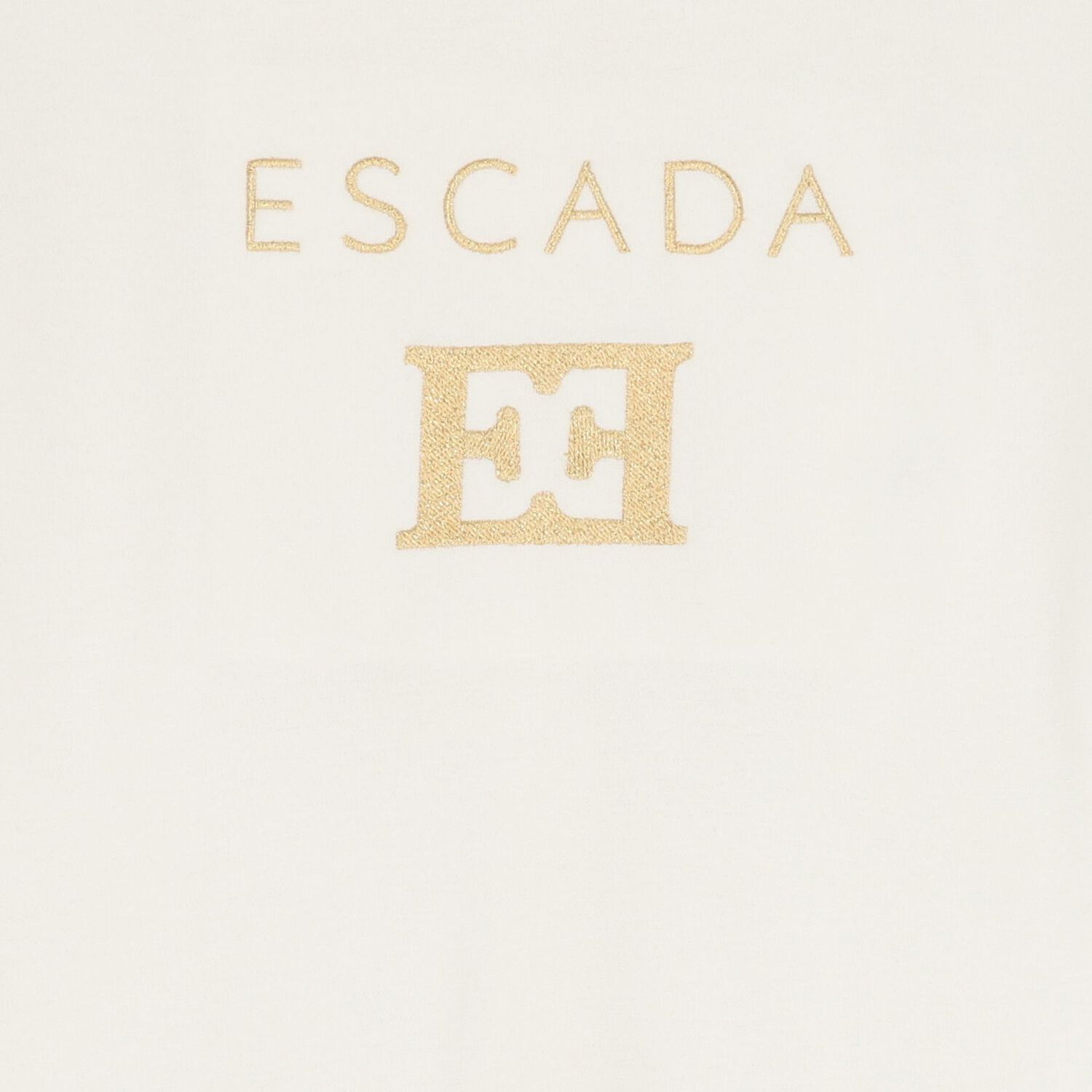 Girls Ivory & Gold Logo Dress, 1, hi-res