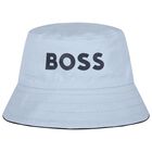 Baby Boys White, Navy Blue & Blue Logo Reversible Hat, 2, hi-res