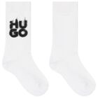Boys Black & White Logo Socks, 1, hi-res