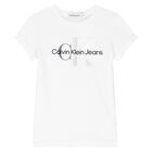 Girls White Logo T-Shirt, 1, hi-res