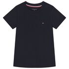 Girls Pink & Navy Blue Cotton Logo T-Shirts ( 2-Pack ), 2, hi-res