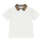 Baby Boys White Polo Shirt, 1, hi-res