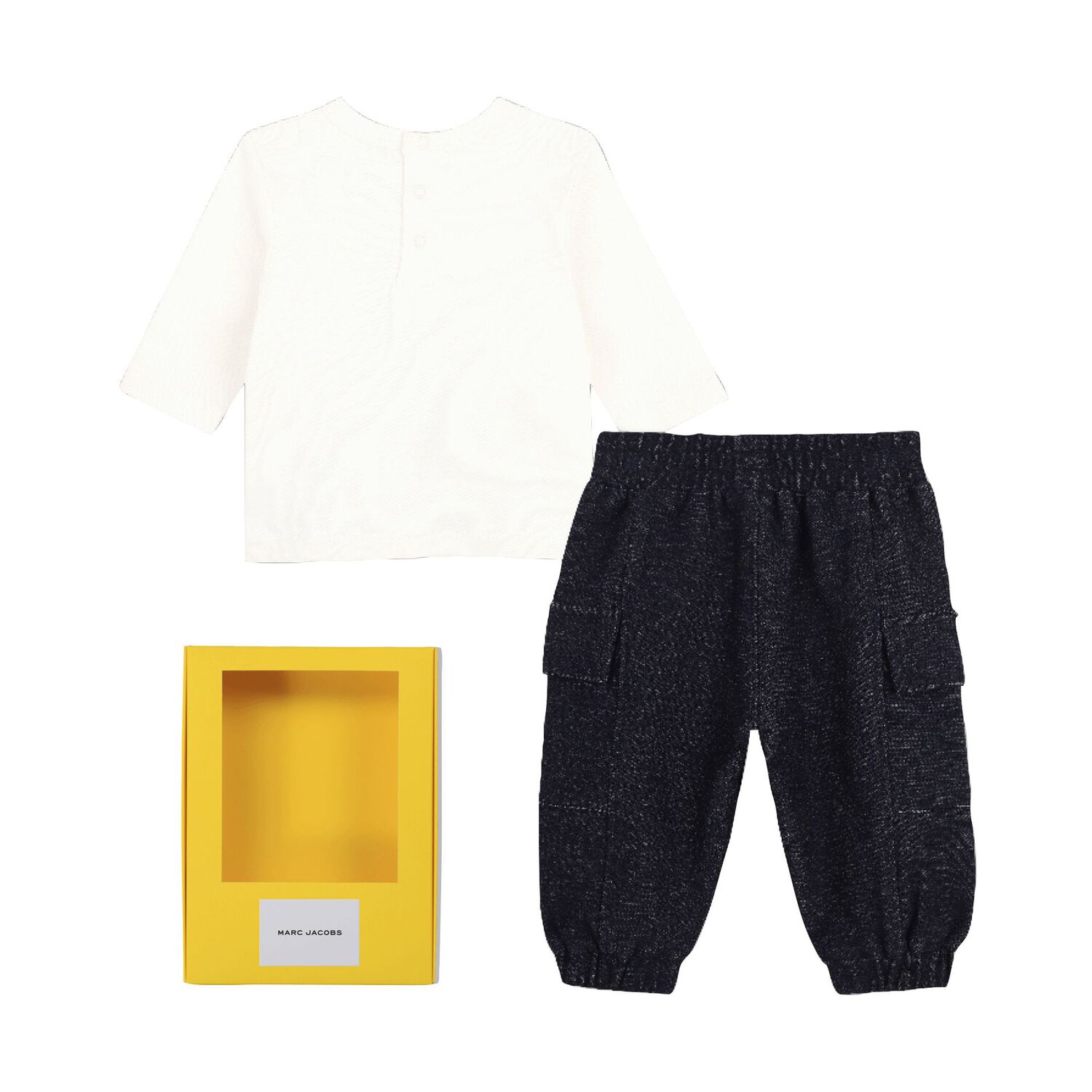 Younger Ivory & Black Popcorn Logo Trousers Set, 1, hi-res