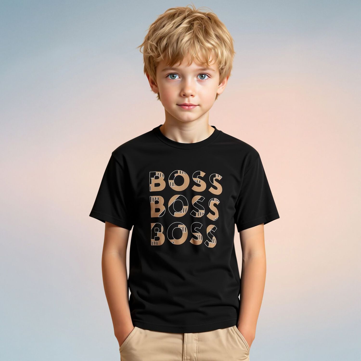 Boys Black Logo T-Shirt, 1, hi-res image number null