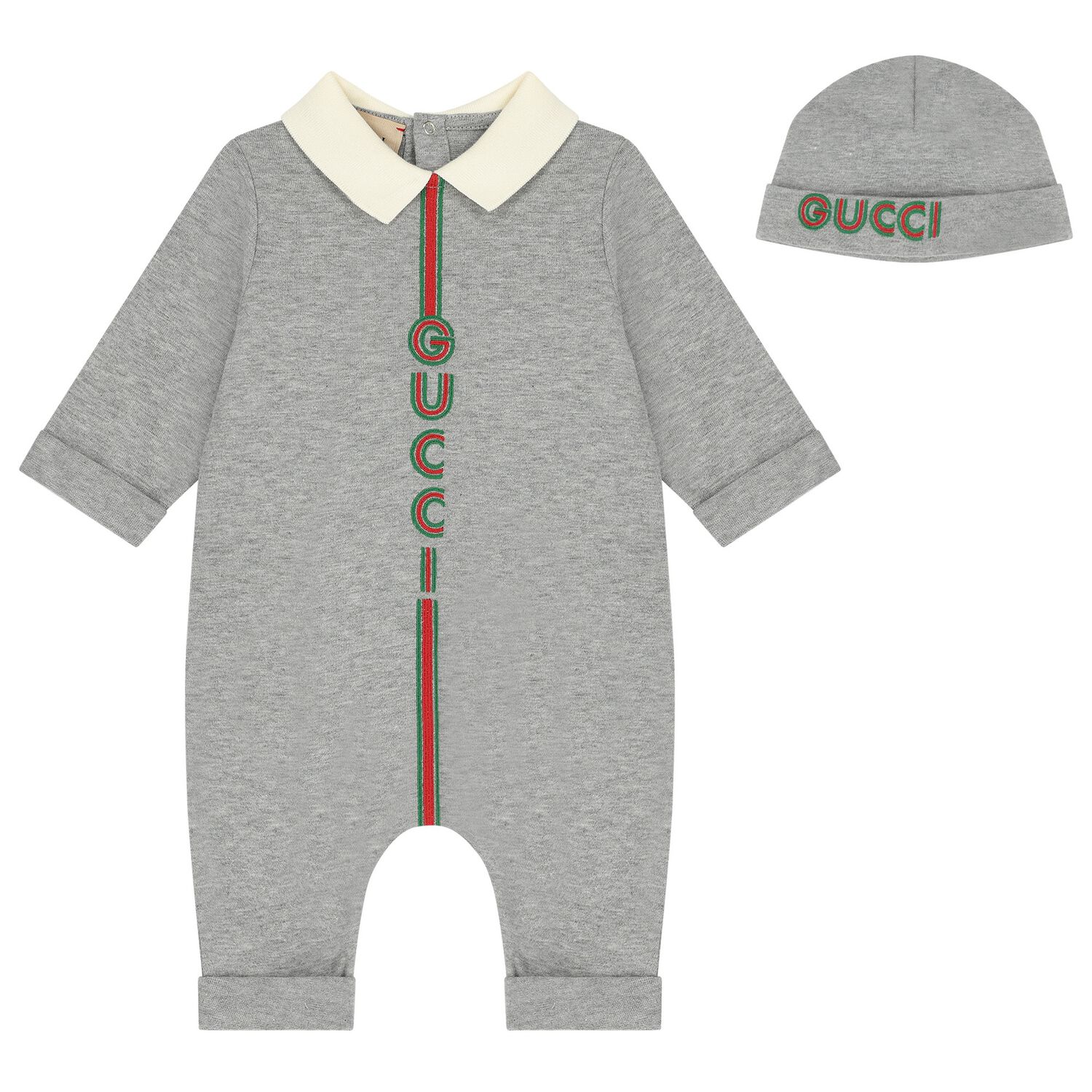 Grey Logo Baby Romper Gift Set, 1, hi-res