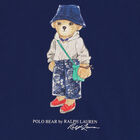 Girls Navy Polo Bear Dress, 1, hi-res