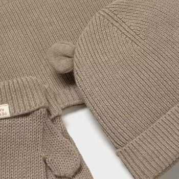 Younger Beige Knitted 3 Piece Hat Set