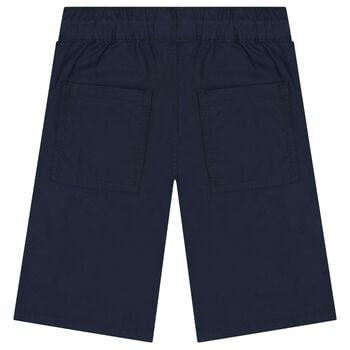 Boys Navy Blue Logo Shorts