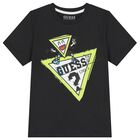 Boys Black Logo T-Shirt, 1, hi-res