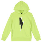 Boys Green Thunderbolt Hooded Top, 1, hi-res
