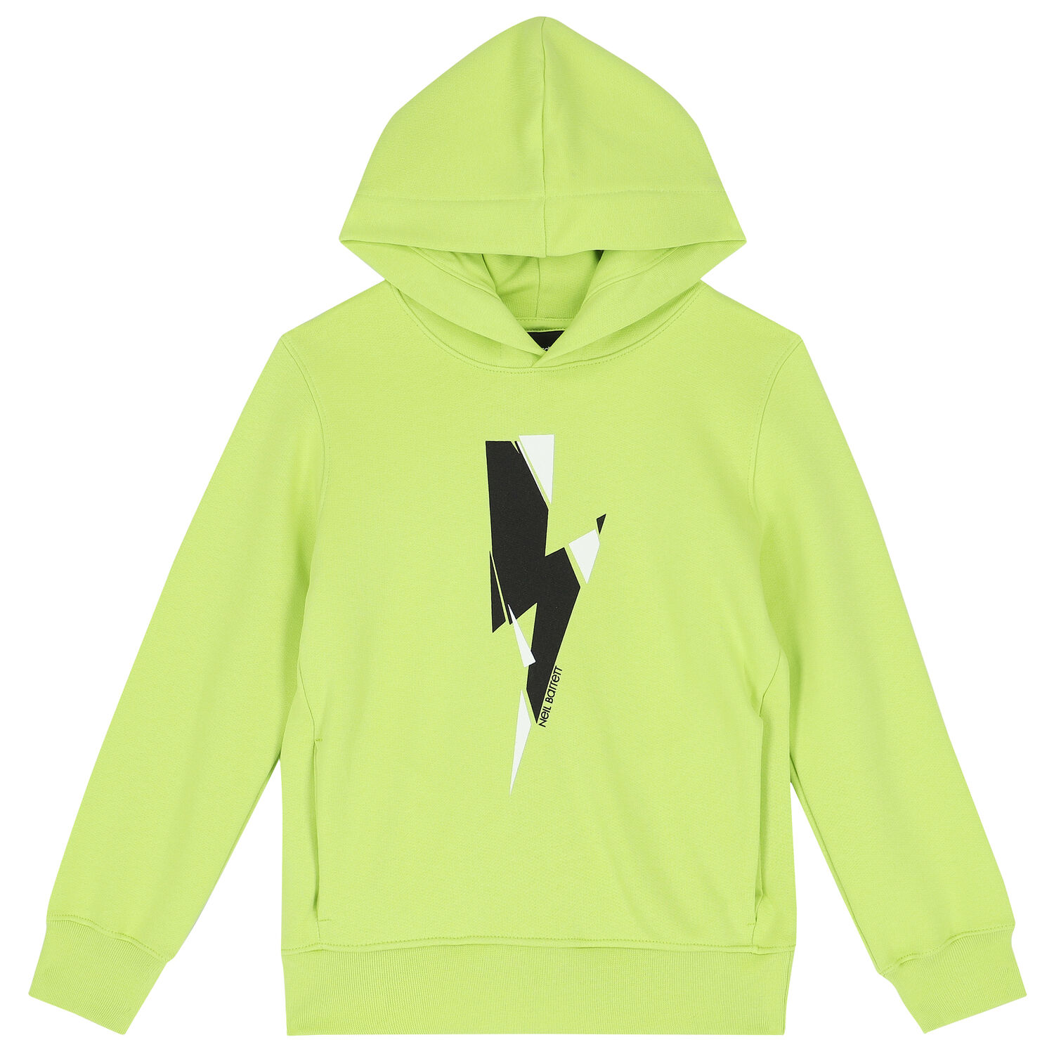 Boys Green Thunderbolt Hooded Top, 1, hi-res
