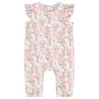 Baby Girls White & Pink Africa Romper & Headband Set  , 1, hi-res