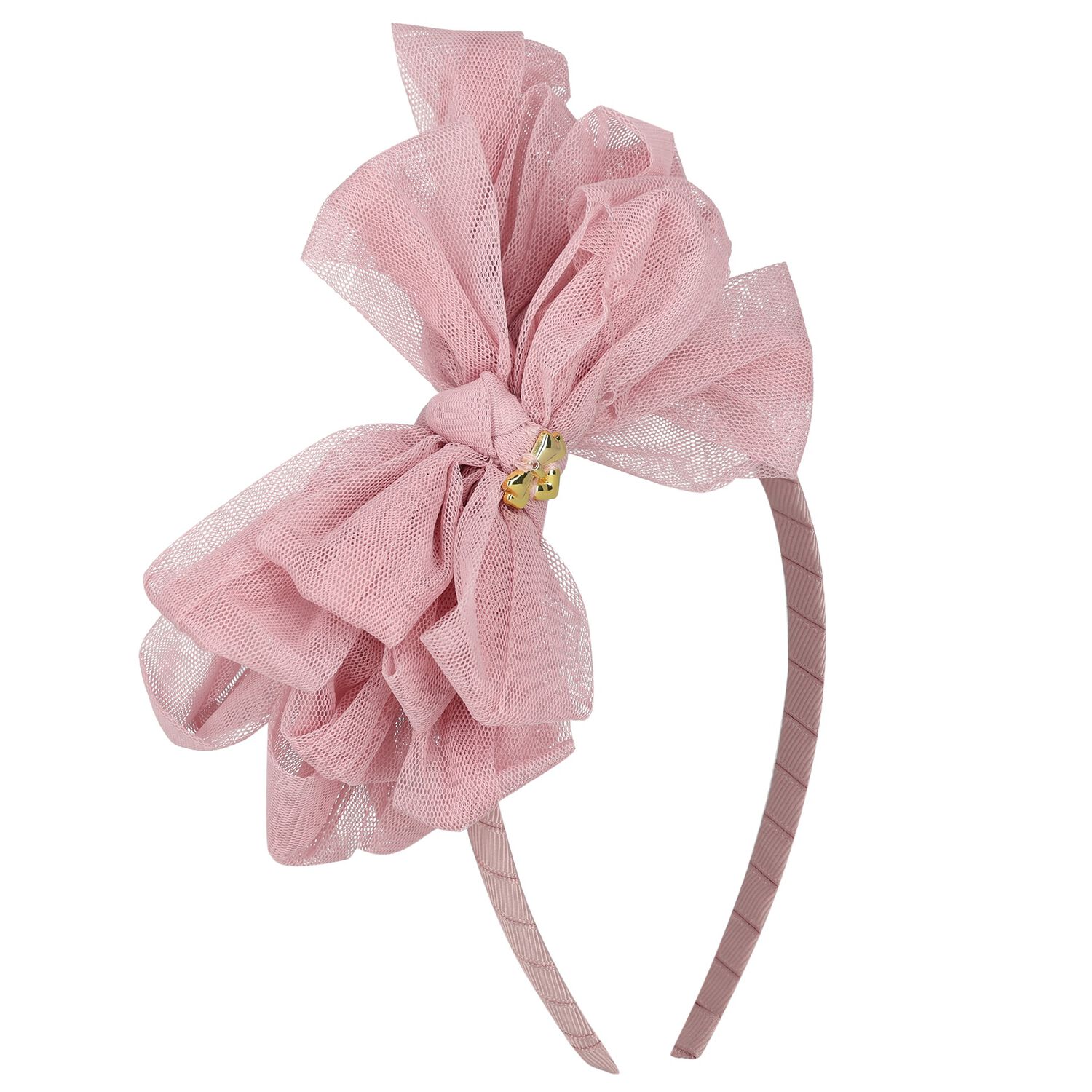 Girls Pink Bow Gladys Headband , 4, hi-res