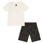 Boys Ivory & Green Spiderman Shorts Set, 1, hi-res