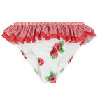 Girls White & Red Raspberries Swimsuit, 1, hi-res
