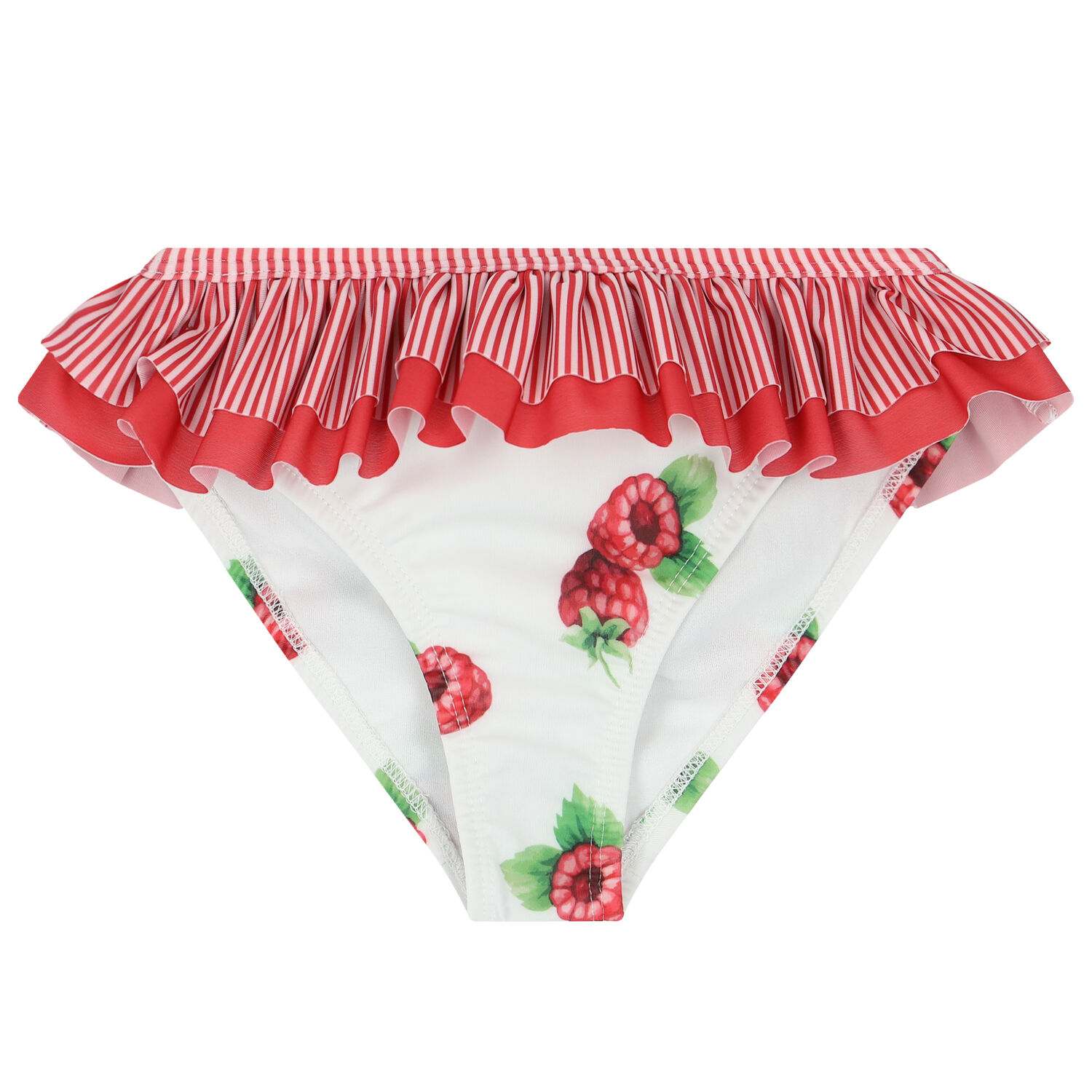 Girls White & Red Raspberries Swimsuit, 1, hi-res