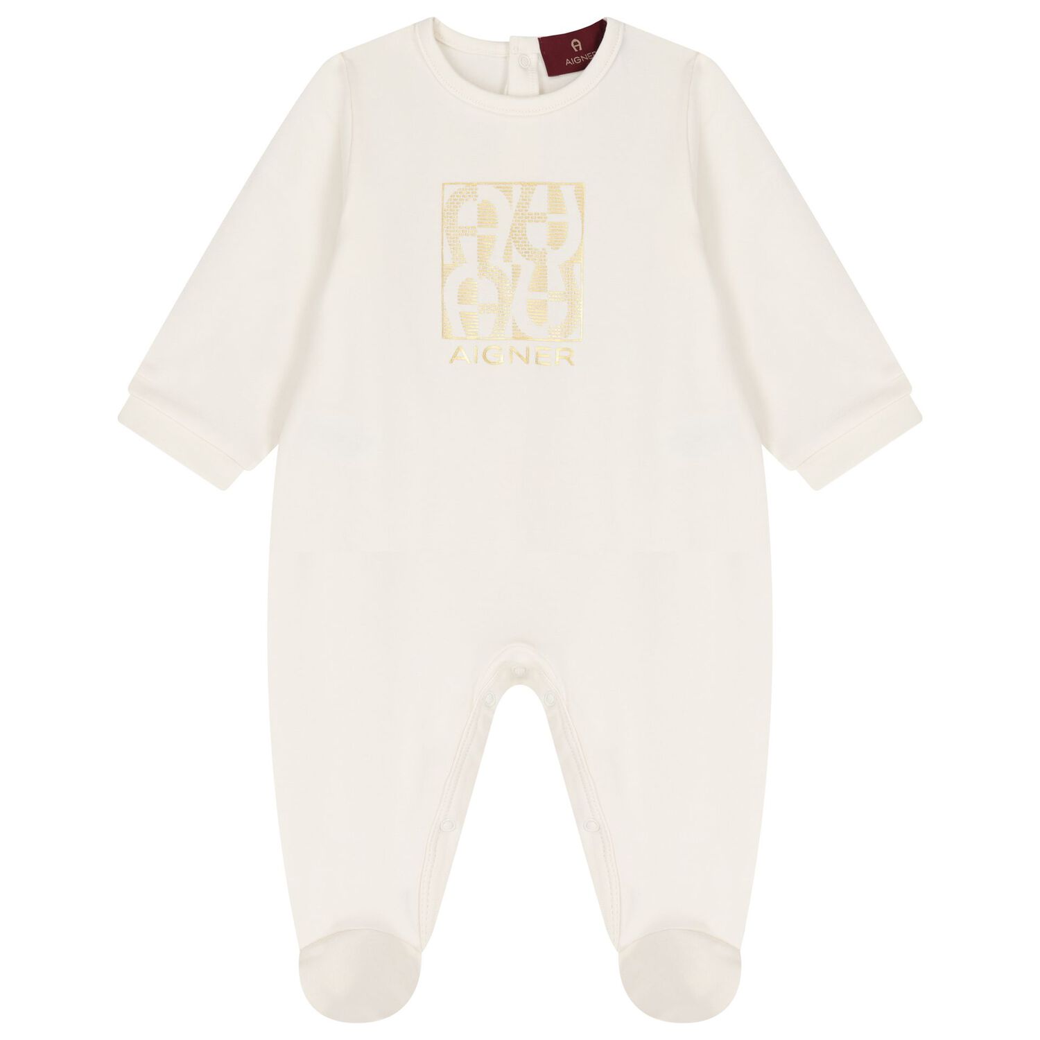 Ivory & Gold Babygrow, Hat & Bib Gift Set, 1, hi-res