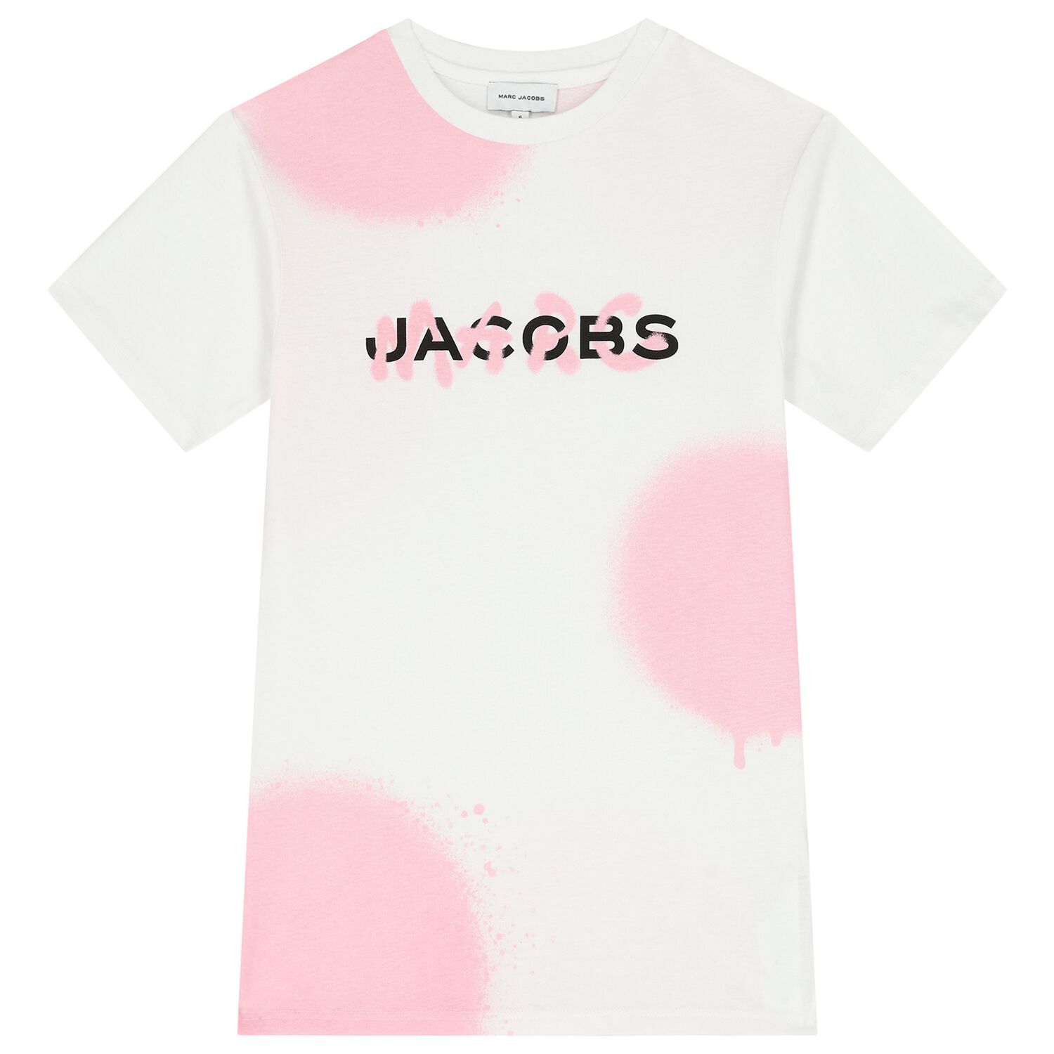 Girls White & Pink Logo Dress, 2, hi-res