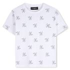 Boys Mini Me White Logo T-Shirt, 1, hi-res
