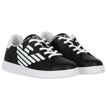 EA7 Emporio Armani Black Logo Trainers, 1 Black Logo Trainers