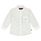 Younger Boys White Logo Shirt, 1, hi-res