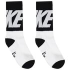 White & Black Logo Socks ( 3-Pack ), 1, hi-res