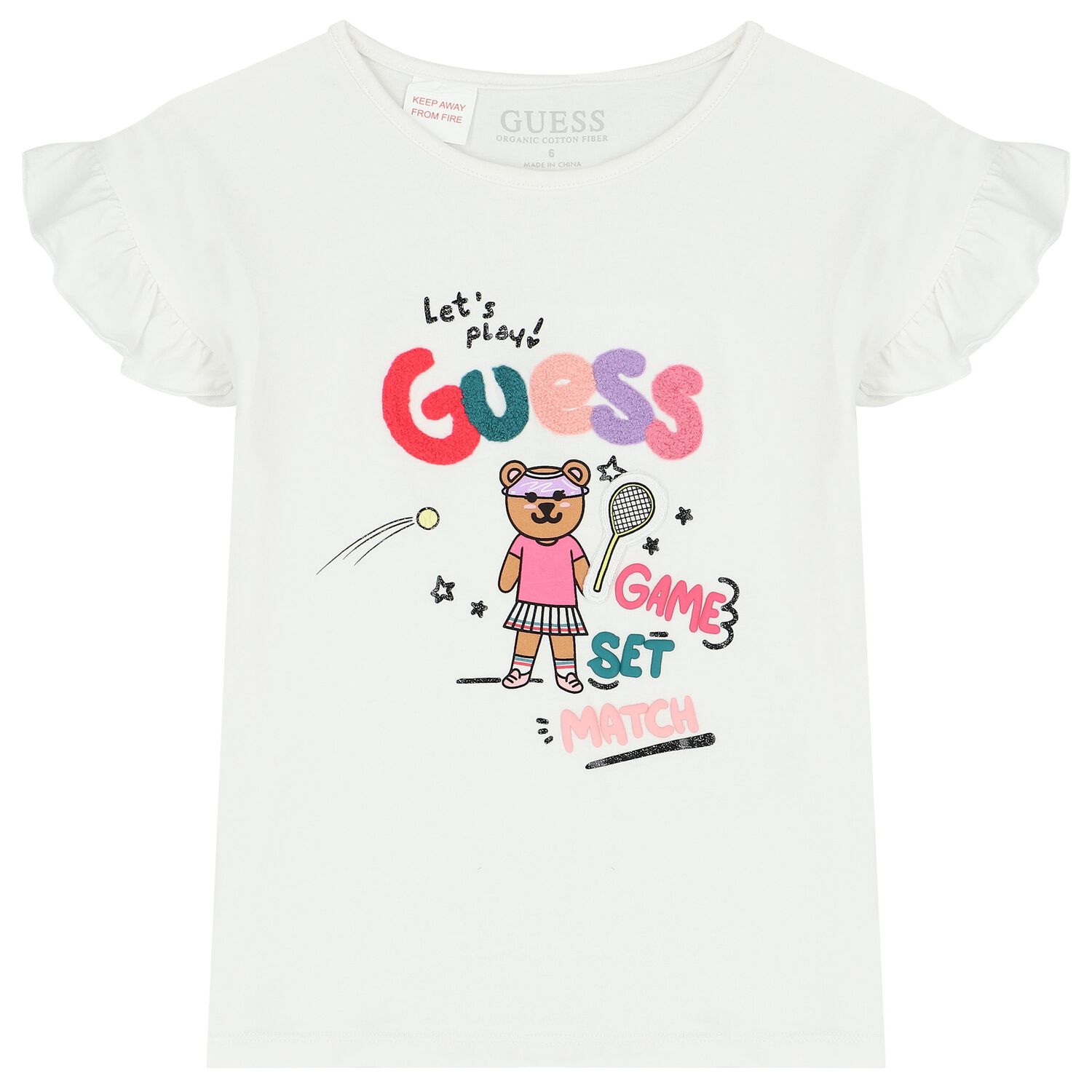 Girls White Logo T-Shirt, 1, hi-res