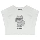 Girls White Logo T-Shirt, 2, hi-res