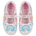 Girls Ivory & Pink Logo Shoes, 1, hi-res