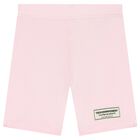 Girls Pink Logo Softskin Cycling Shorts, 1, hi-res