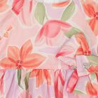 Younger Girls Pink & Orange Floral Dress, 1, hi-res