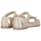 Girls Beige Flower Sandals, 1, hi-res