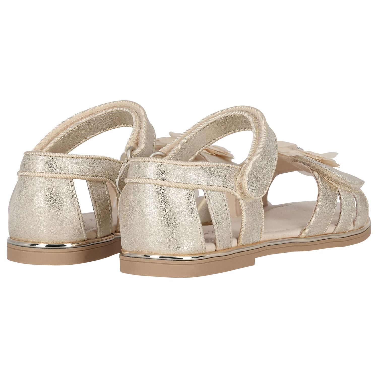 Girls Beige Flower Sandals, 1, hi-res image number null