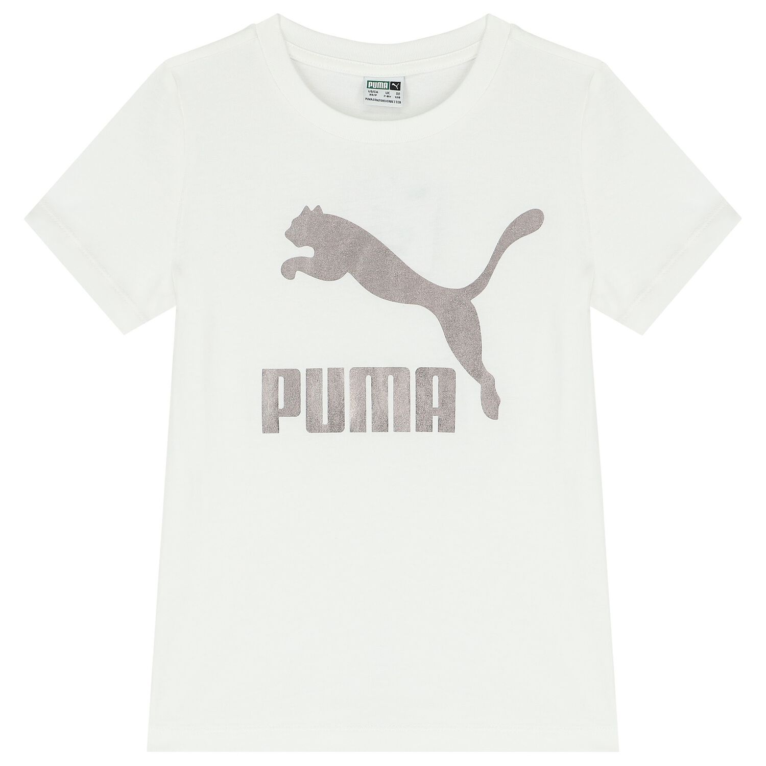 Girls White Logo T-Shirt, 2, hi-res image number null