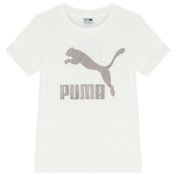 Girls White Logo T-Shirt